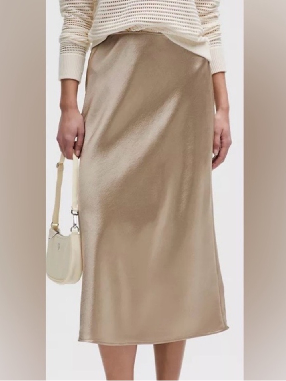 Lululemon gold Satin Midi Skirt